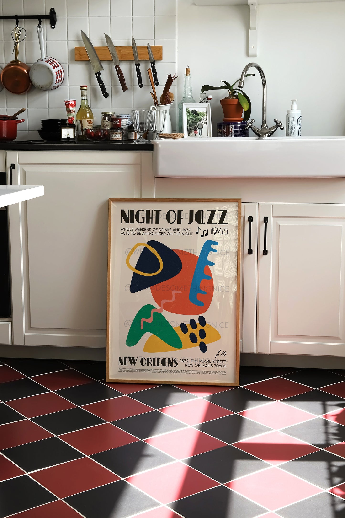 New Orleans Jazz Poster, Music Print, DJ, Music Poster, Kitchen Art, Music Lover, Lyrics Poster, Wall Art, Home Decor, Mid Century Modern