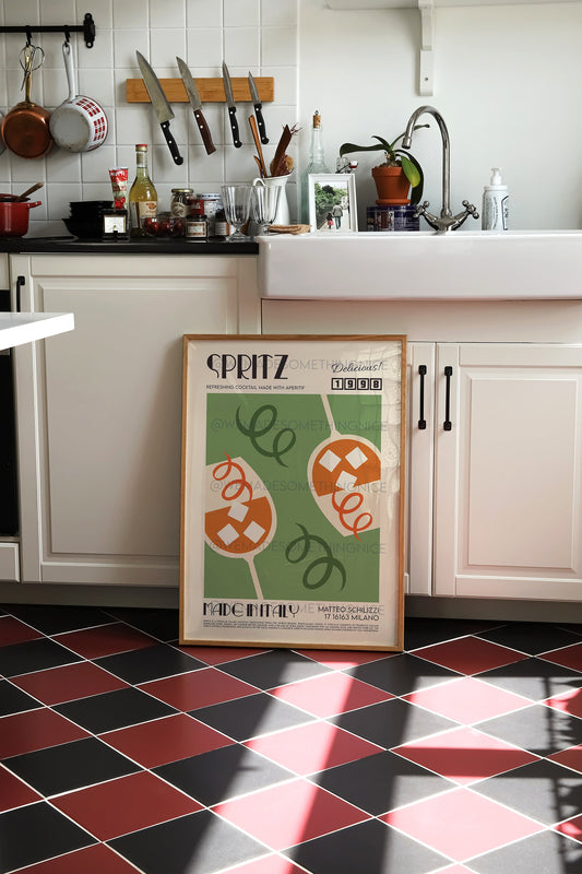 Spritz Cocktail Poster, Kitchen Poster, Kitchen Print, Retro Print, Travel Poster, Kitchen Decor, Cocktail Print, Birthday, Housewarming