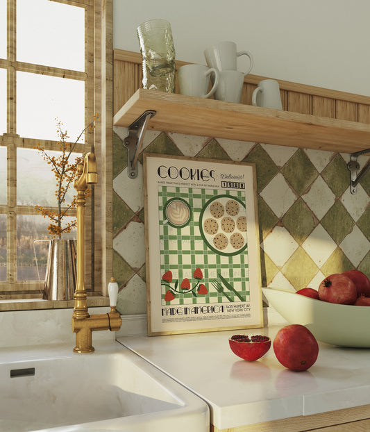 Cookies Poster, Kitchen Art, Kitchen Poster, Kitchen Print, Food Print, Modern Kitchen Decor, Retro Poster, Pop Art, Exhibition Poster