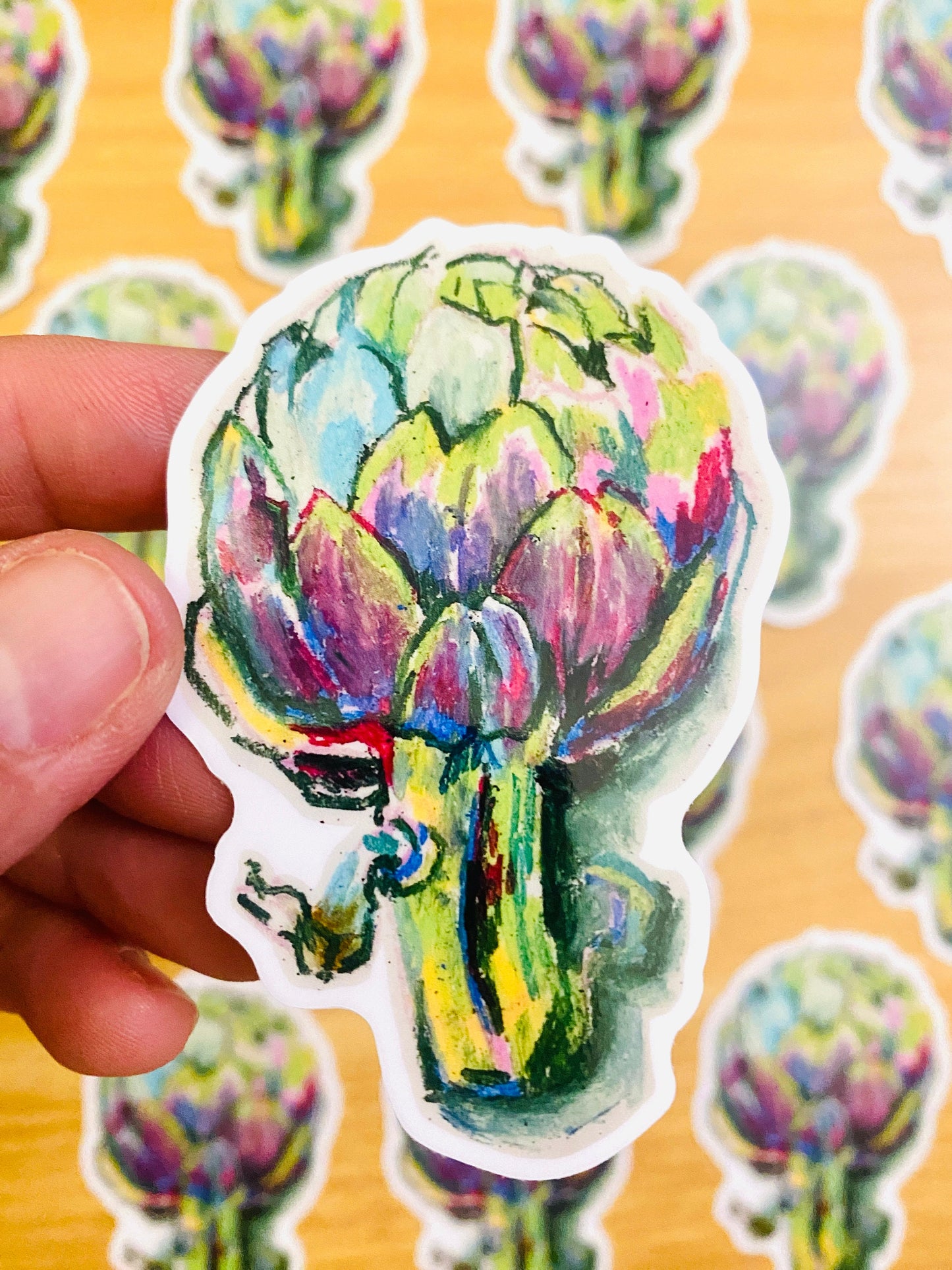 Artichoke Veggies | Vinyl Sticker Decal | Waterproof Weatherproof | Vegetarian Vegan Sticker