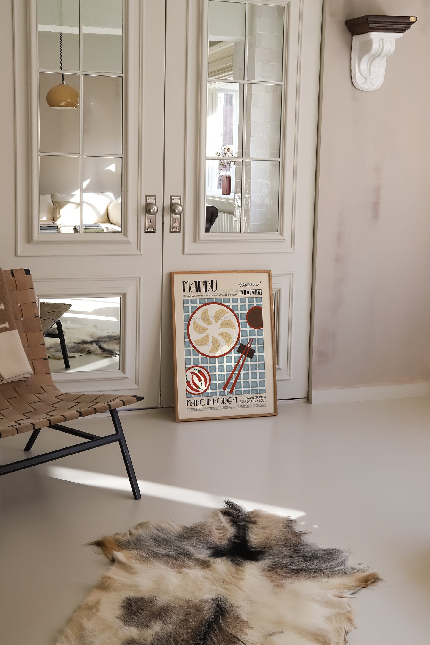 Mandu Poster, Kitchen Poster, Kitchen Wall Art, Food Print, Modern Kitchen Decor, Illustration, Exhibition Poster, Retro Wall Art