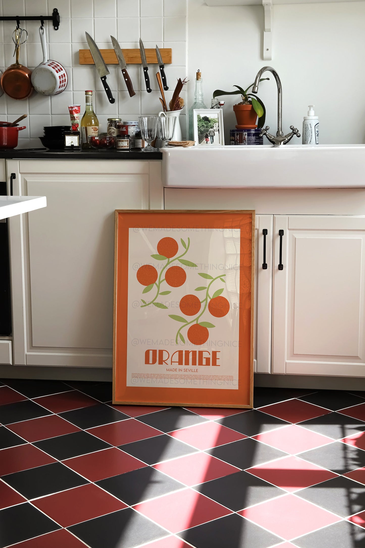 Orange Poster, Food Print, Modern Kitchen Decor, Food lover, Chef Print, Exhibition Poster, Retro Wall Art, Kitchen Art, Colourful Home Art