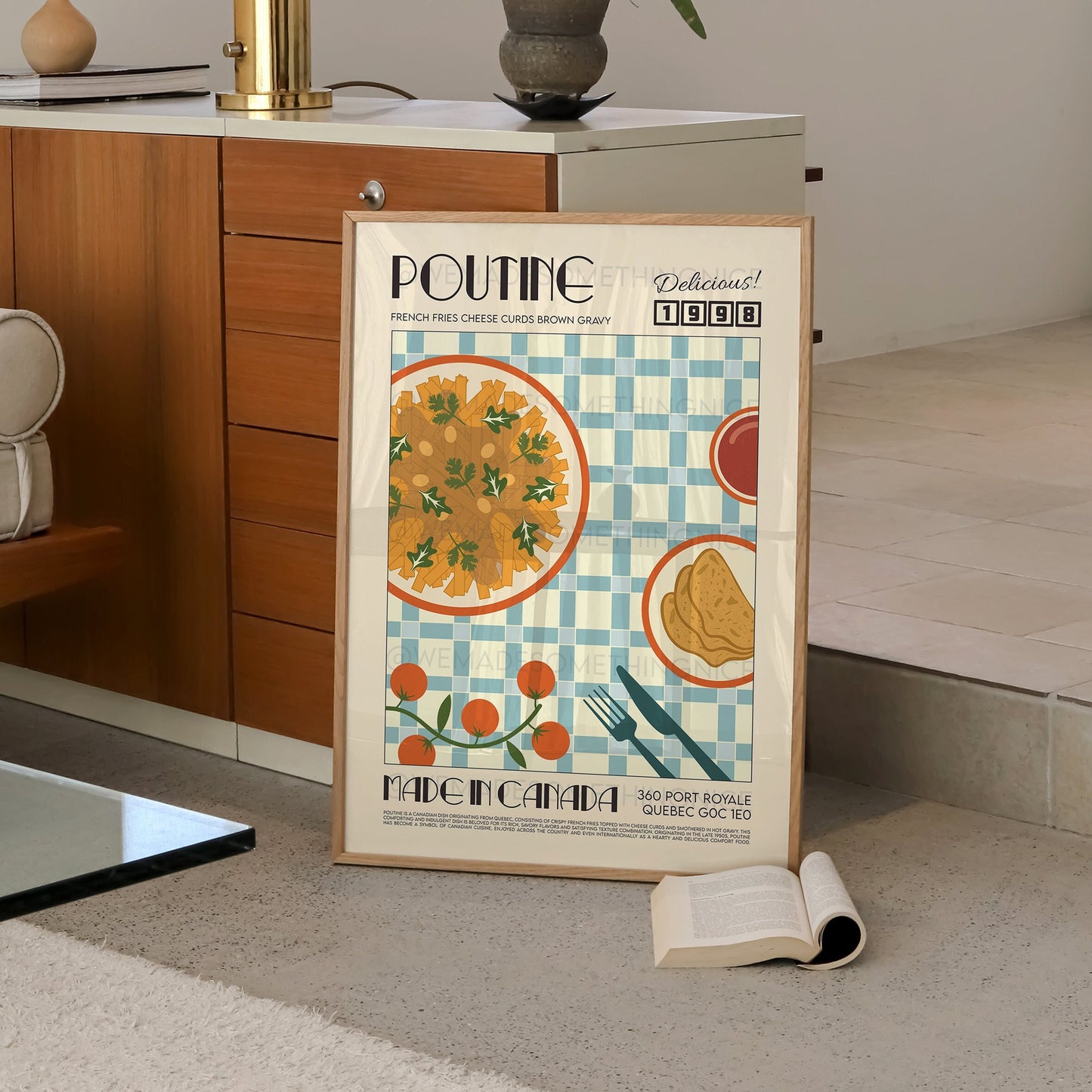 Poutine Poster, Food Art, Kitchen Art, Kitchen Wall Art, Trendy Wall Art, Exhibition Poster, Housewarming, Canada Print