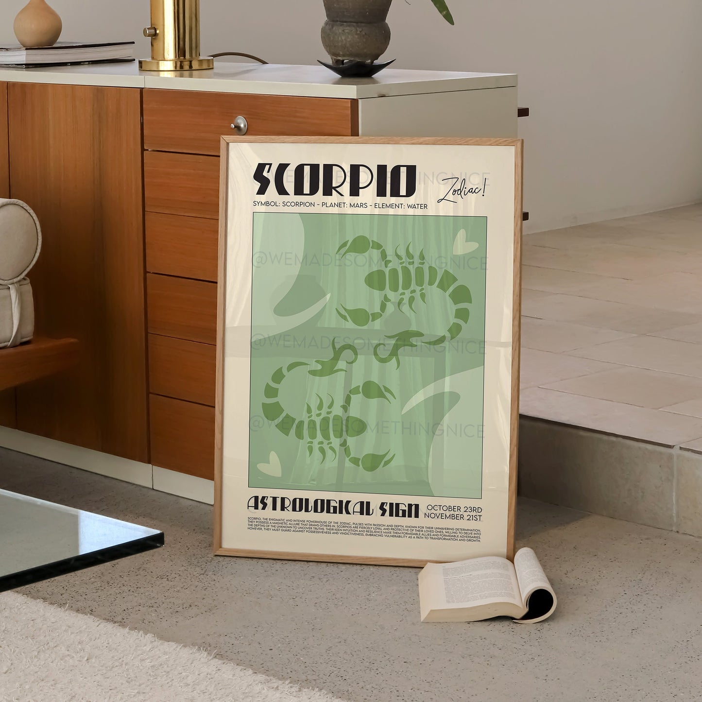 Scorpio Poster, Horoscope Print, Astrological Wall Art, Boho Poster, Exhibition Poster, Zodiac Poster, Birthday Present Housewarming