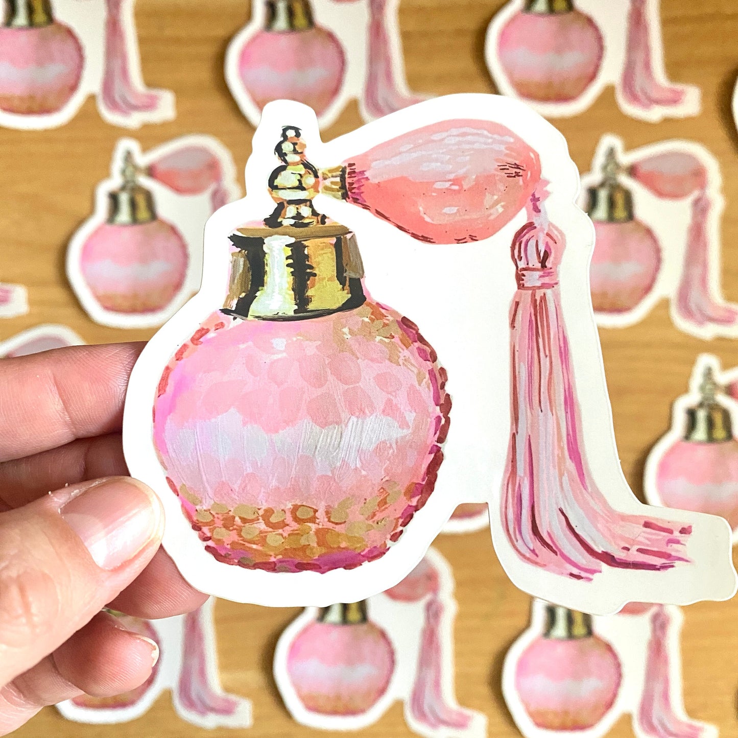 Vintage Perfume Bottle | 4" Vinyl Sticker Decal | Waterproof Weatherproof | Bougie Pink Girly