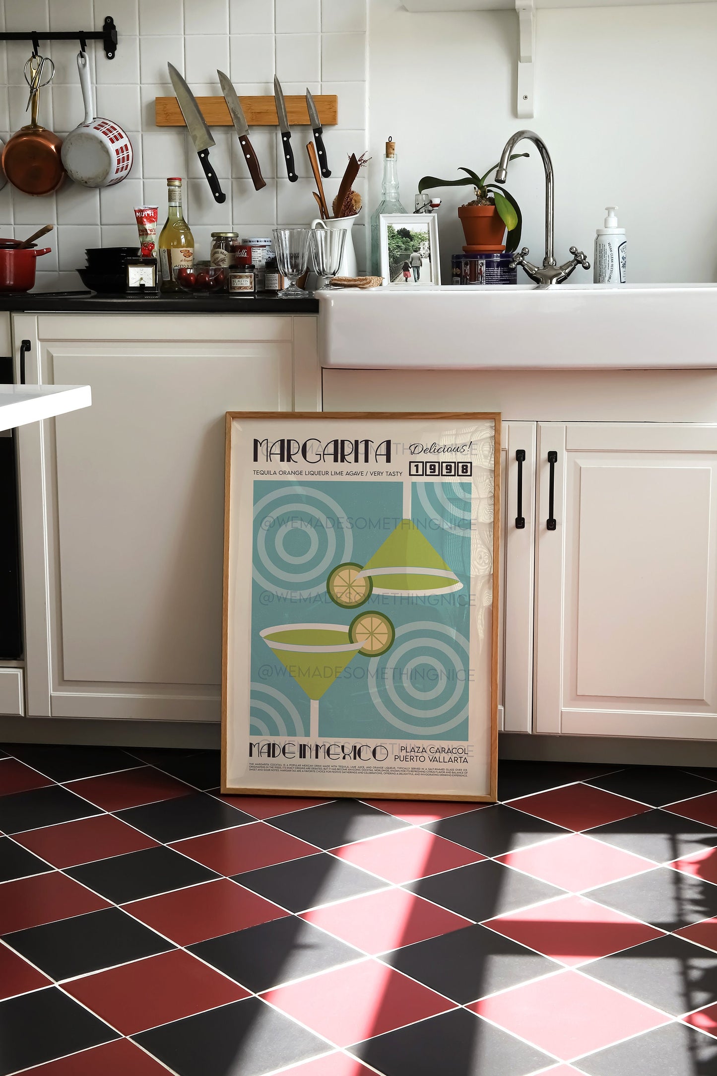 Margarita Cocktail Poster, Kitchen Art, Food Print, Modern Kitchen Decor, Bar art, Tequila, Gin and Tonic, Exhibition Poster, Retro Wall Art