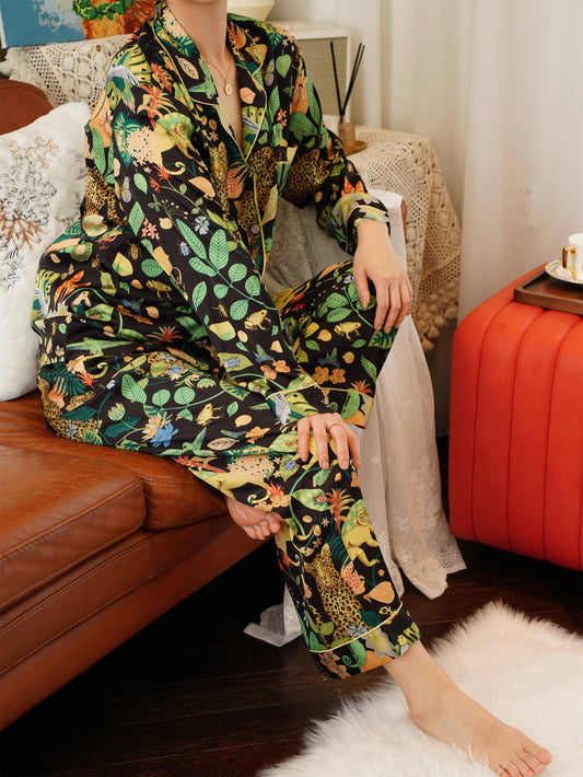 Leopard Print Women's Pyjama Set ,Long Sleeves ,Bride and Bridesmaid Pajama , Birthday Gift For Her ,Could Be Wear Outside