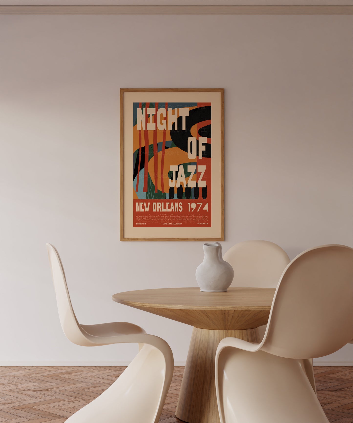 New Orleans Jazz Poster, Music Print, Music Poster, Kitchen Art, Music Lover, Lyrics Poster, Wall Art, Home Decor, Mid Century Modern