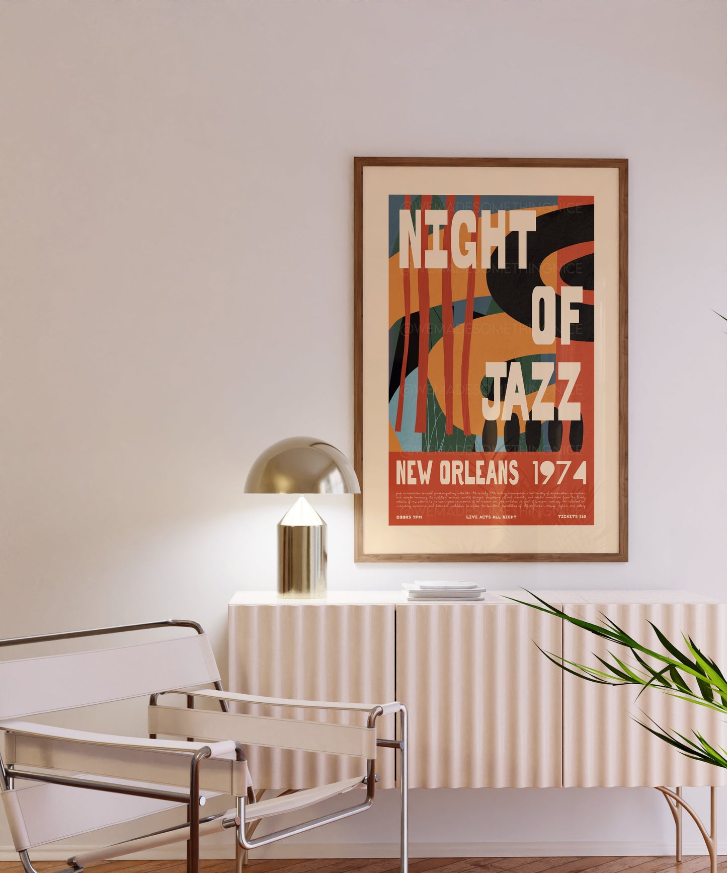 New Orleans Jazz Poster, Music Print, Music Poster, Kitchen Art, Music Lover, Lyrics Poster, Wall Art, Home Decor, Mid Century Modern
