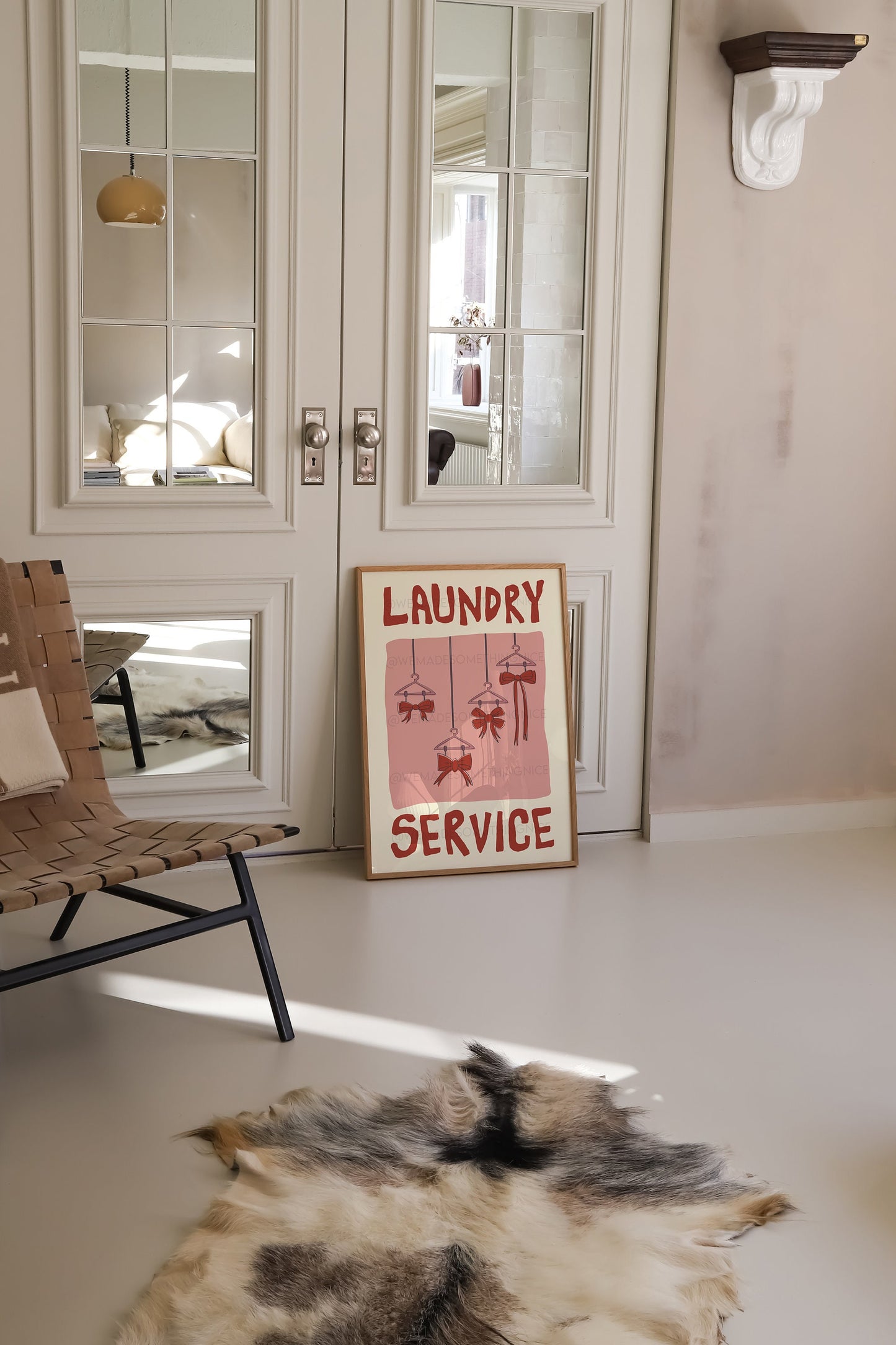 Bow Poster, Laundry Day Poster, Apartment Decor, Retro Wall Art, Coquette Room Decor, Pink Wall Art, Y2K Room Decor, Pink wall art