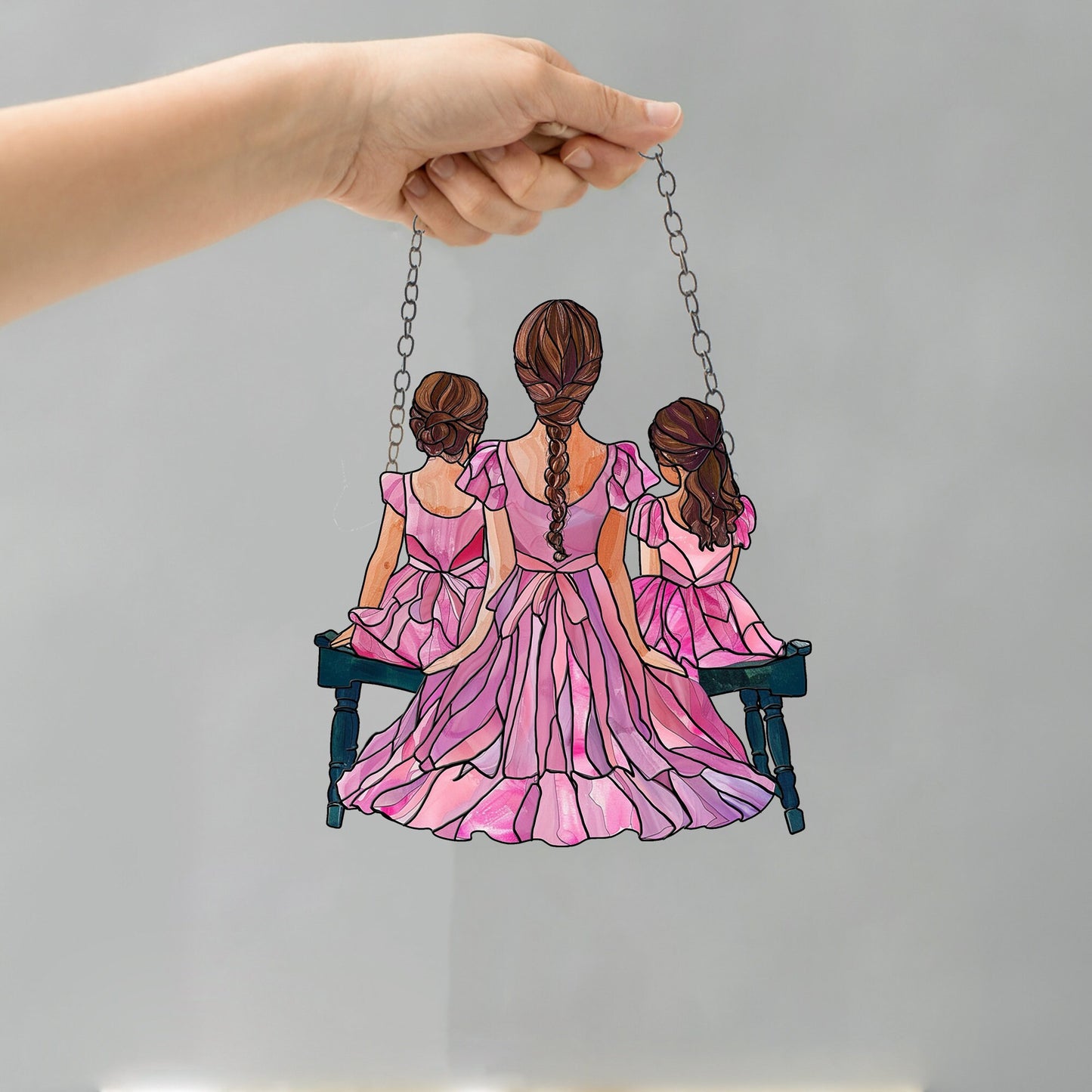 Personalize flowers window hangings, Mama Acrylic Window Hanging Art Decoration, mom gift Ornament, best mom,mother's day gift, mom and kids
