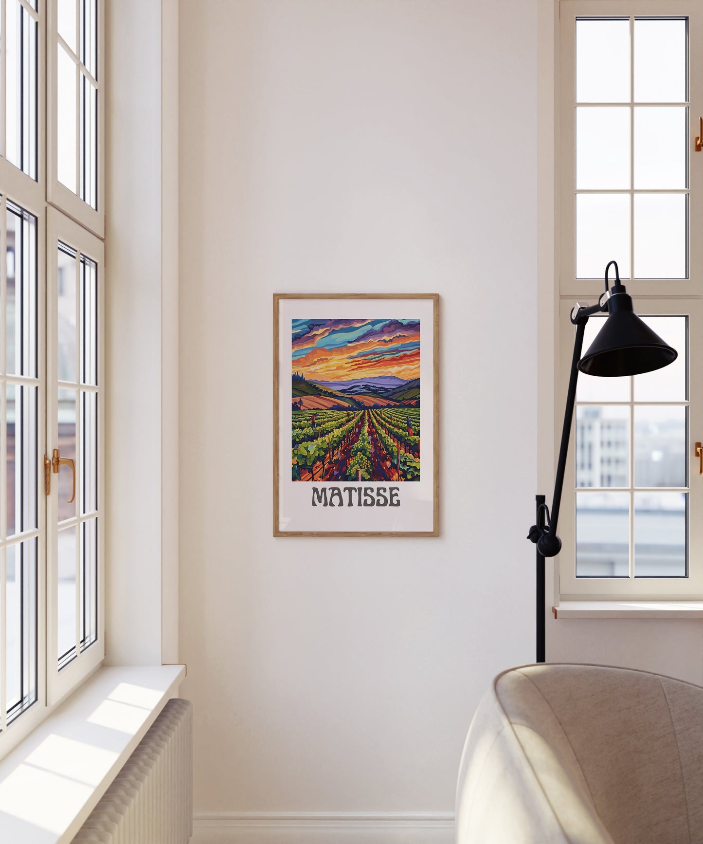 Henri Matisse Inspired Print with Frame, Artful Matisse Framed Poster, Matisse Art Print Livingroom Wall Art, Gallery Wall, Printed Matisse