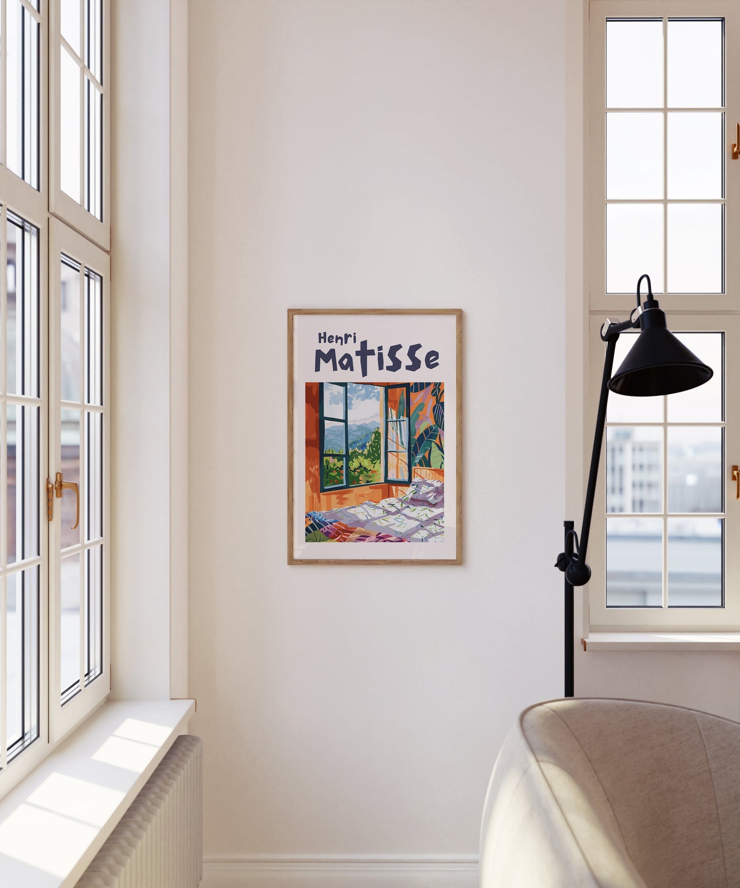 Henri Matisse Inspired Print with Frame, Artful Matisse Framed Poster, Matisse Art Print Livingroom Wall Art, Gallery Wall, Printed Matisse