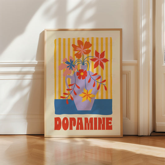 Dopamine Poster, Dopamine Decor, Maximalist Wall Art, Apartment Decor, Retro Wall Art, Trendy Wall Art, Colourful Wall Art
