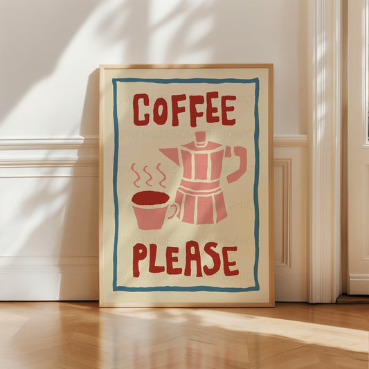 Coffee Poster, Kitchen Art, Kitchen Print, Kitchen Poster, Bar Cart Print, Trendy Wall Art, Retro Wall Art, Coffee Print