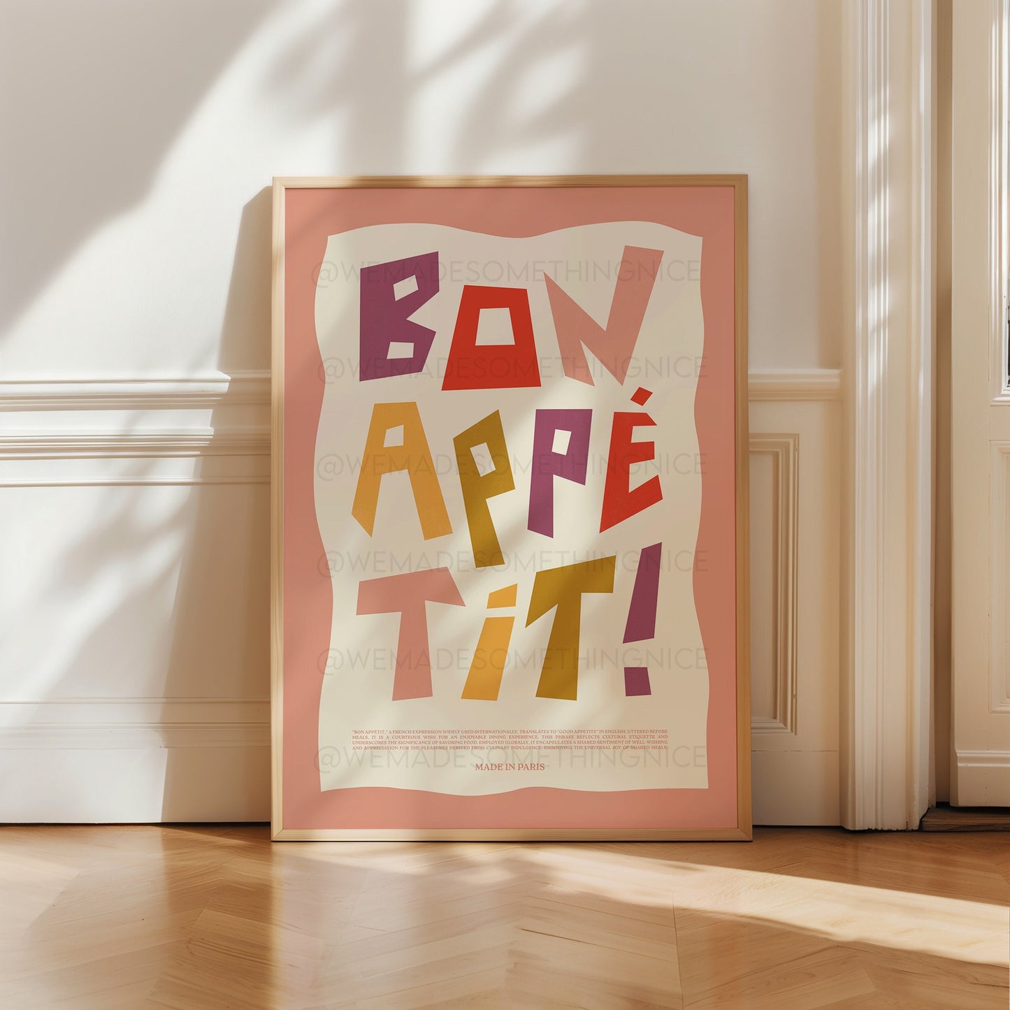 Bon Appetit Poster, Kitchen Poster, Kitchen Decor, Kitchen Art, Home Decor, Coffee Print, Lets Eat Print, Food Poster, Yes Chef