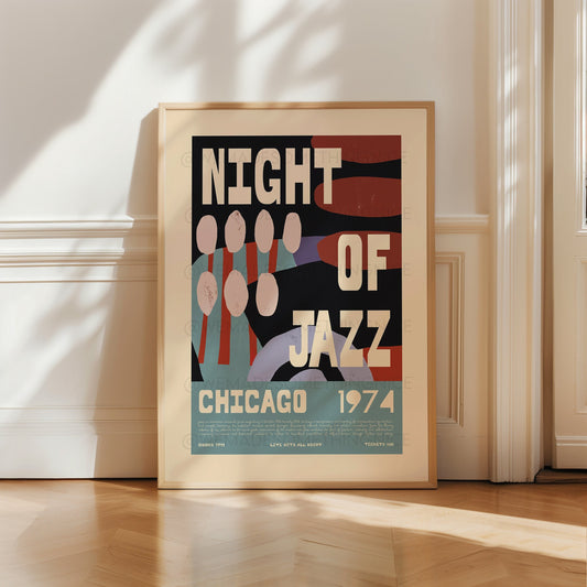 Jazz Poster, Music Poster, Music Print, Kitchen Art, Music Lover, Lyrics Poster, Wall Art, Home Decor, Mid Century Modern
