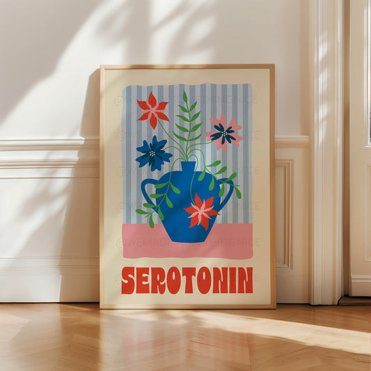 Serotonin Poster, Dopamine Decor, Maximalist Wall Art, Apartment Decor, Retro Wall Art, Trendy Wall Art, Colourful Wall Art