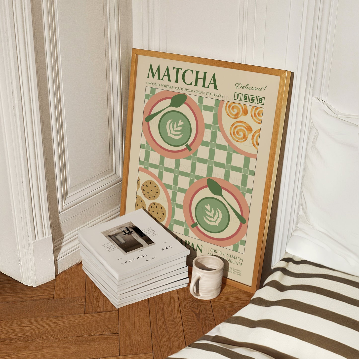 Matcha Poster, Kitchen Art, Kitchen Poster, Kitchen Print, Food Poster, Modern Kitchen Decor, Home Decor, Wall Art, Retro Wall Art