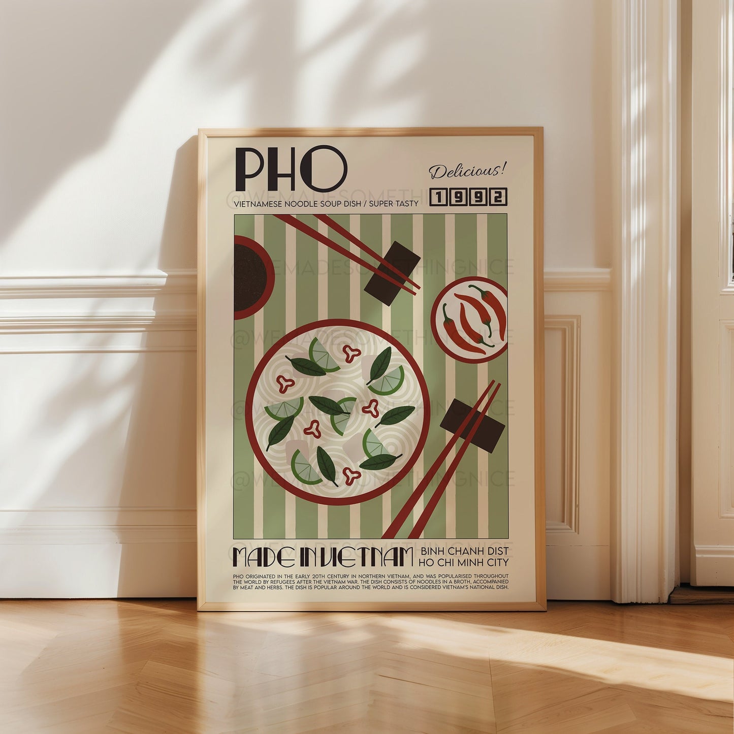 Pho Poster, Kitchen Poster, Kitchen Print, Food Print, Modern Kitchen Decor, Chef Print, Bar Art, Exhibition Poster, Retro Food Poster