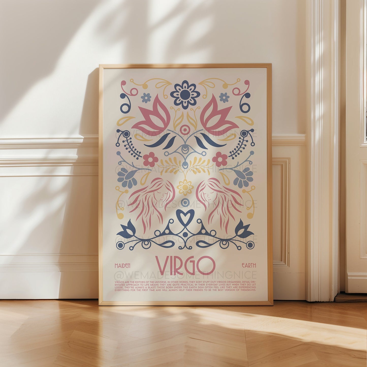 Virgo Poster, Horoscope Print, Astrological Wall Art, Tarot, Exhibition Poster, Zodiac Poster, Birthday Present, Boho, Housewarming, Bedroom
