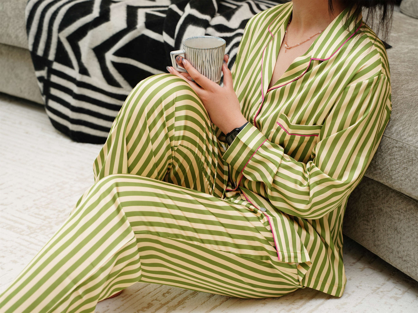 Classic Striped Payjama Set ,Long Sleeves ,Bride and Bridesmaid Pajama , Birthday Gifts For Her?Could Be Wear Outside,