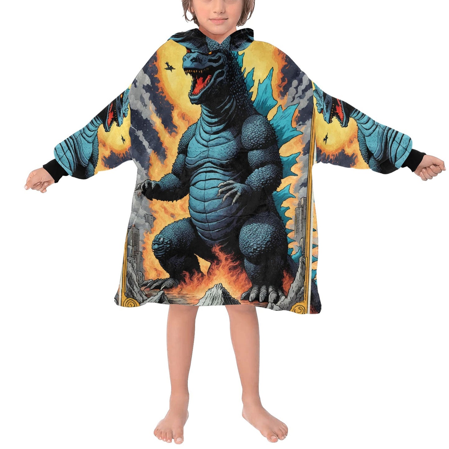 Kids Blanket Hoodie Godzilla Gojira Kaiju