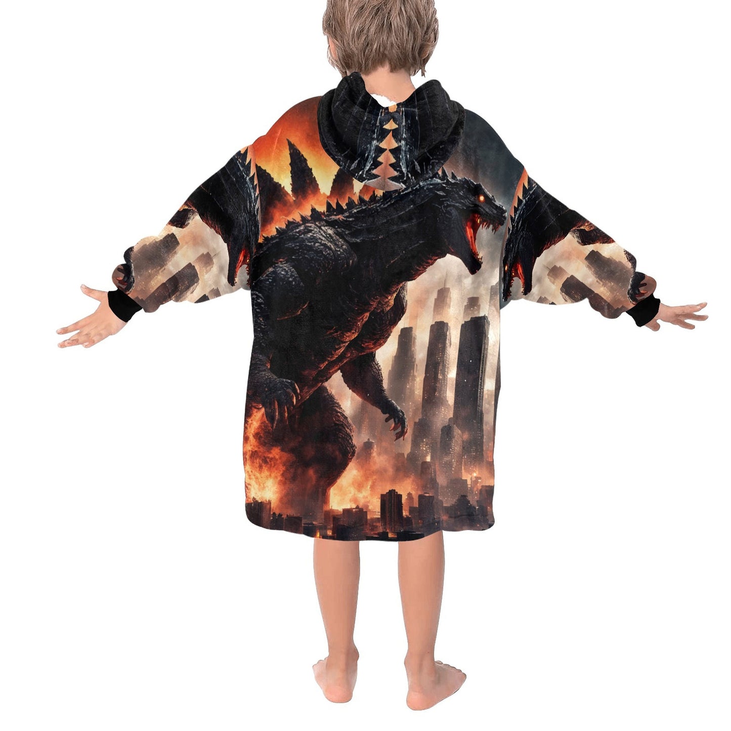 Godzilla Kids Blanket Hoodie Godzilla Gojira Kaiju
