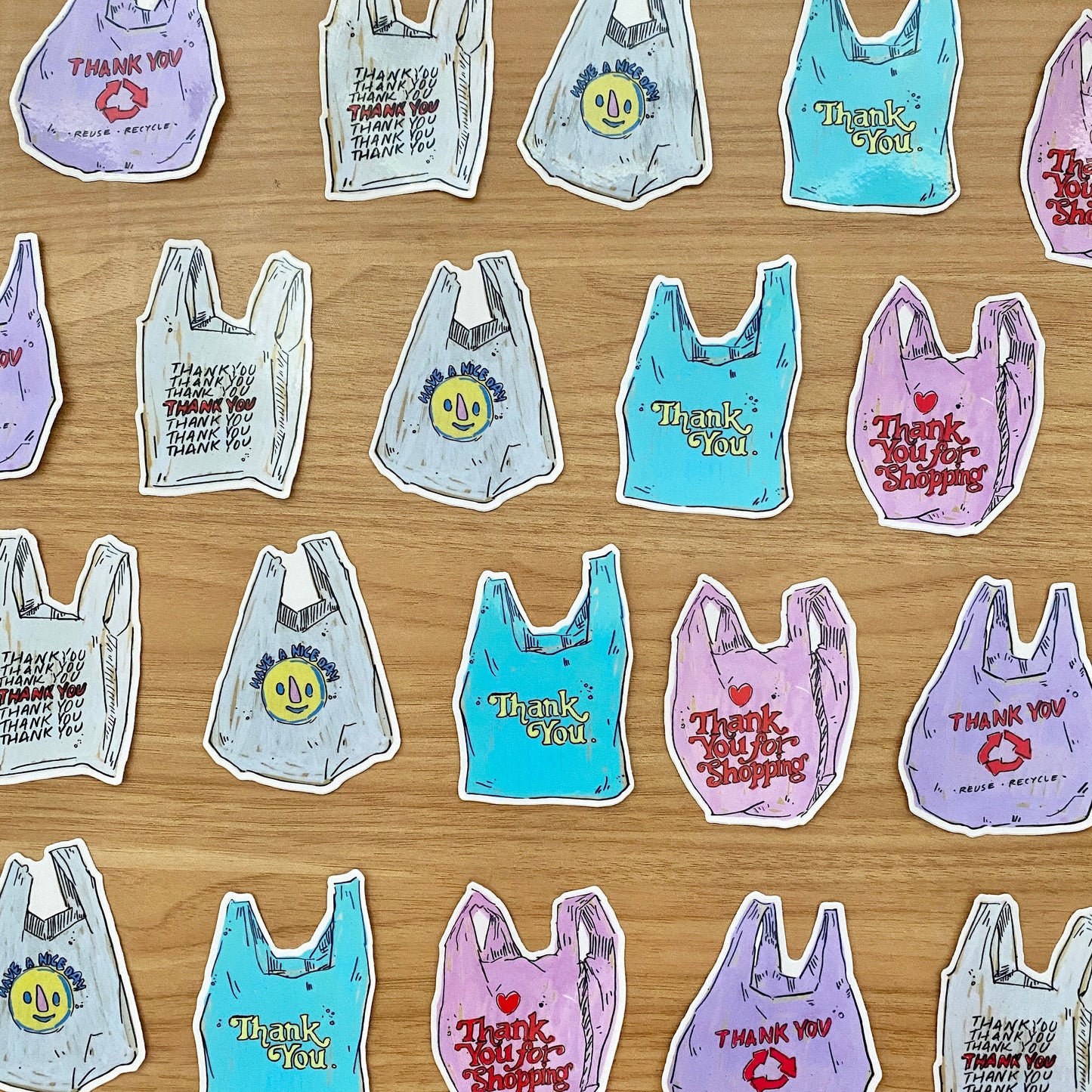Nice Day Grocery Bag Icon | 3" Sticker Decal | Water-Resistant | Grocery Shopper Tote