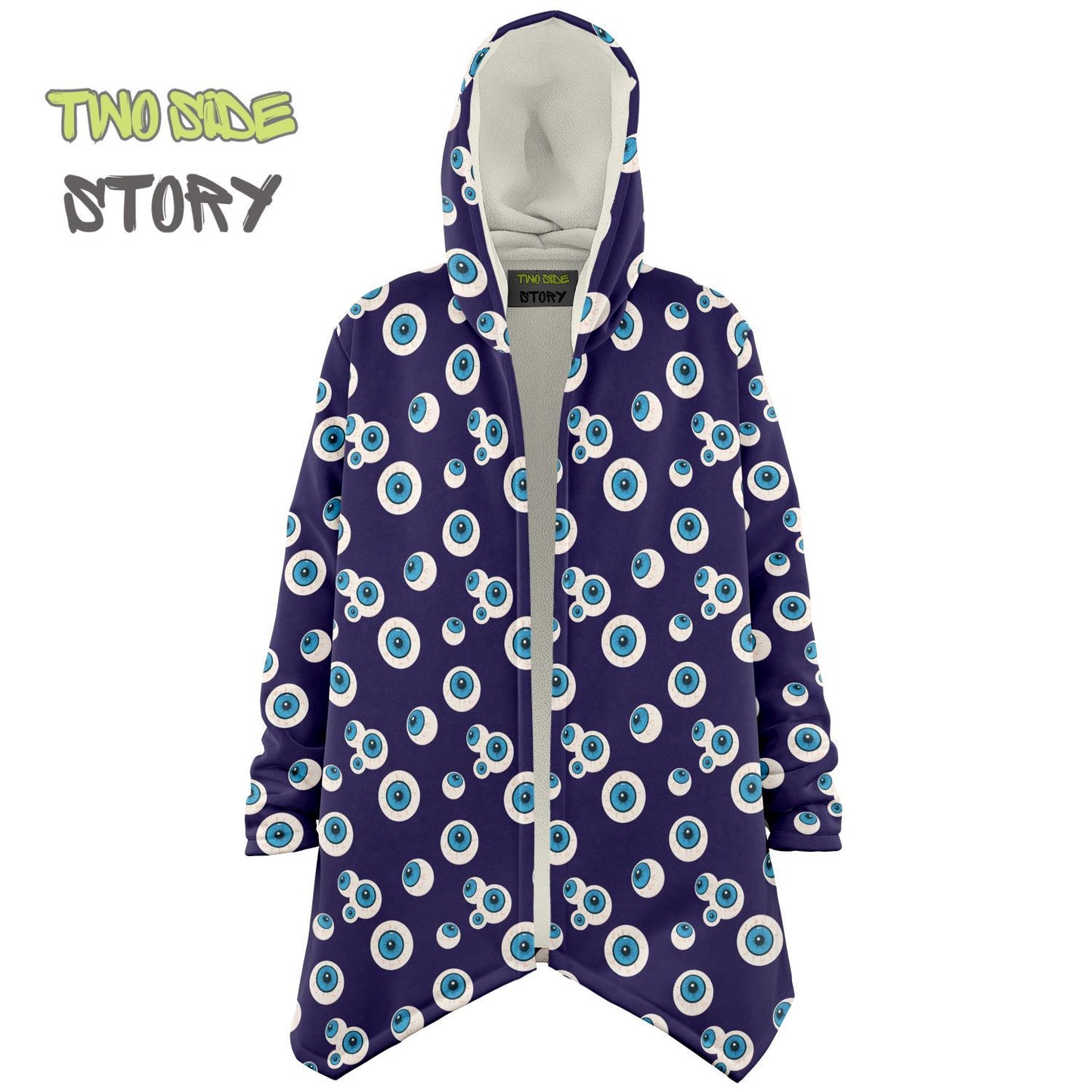 Unique Micro-fleece Evil Eye Print Hooded Cloak,Mykonos Eye Festival Rave Party Wear,Halloween Costume,Unique Gifts