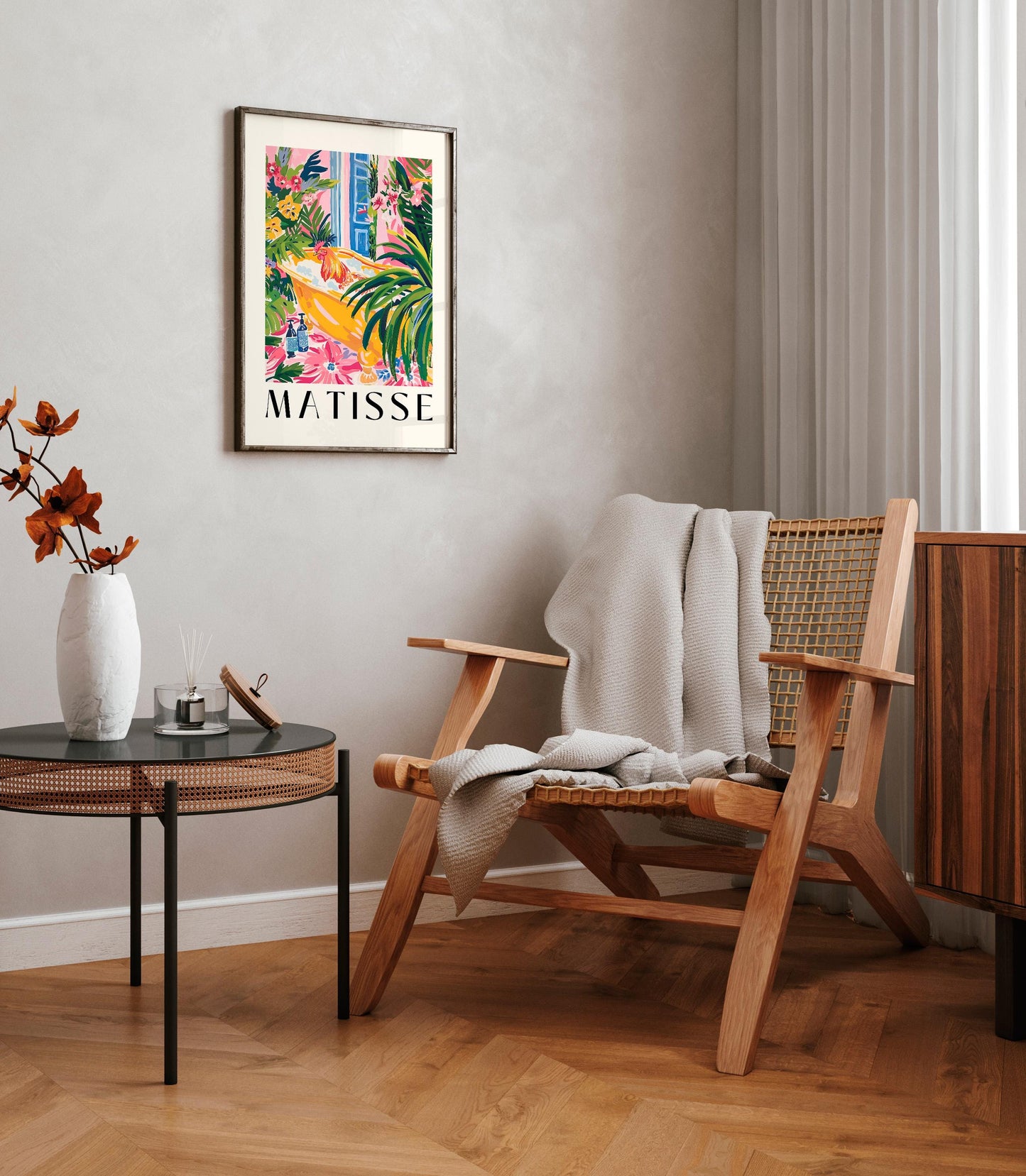 Rooster in bathtub art print, Pink farm decor, Cowgirl print, Bathroom wall art, Matisse poster, Bird art print