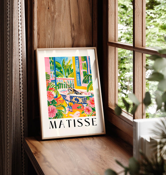 Raccoon in Bathtub Art Print: Tropical Maximalist Bathroom Decor