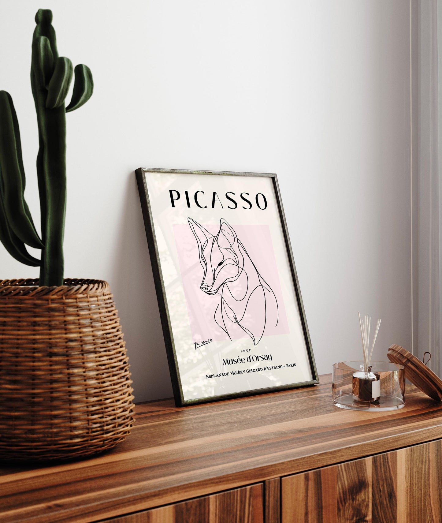 Wolf lover gift, Picasso wall art, Wolf art print, Minimalist decor, Mid century poster