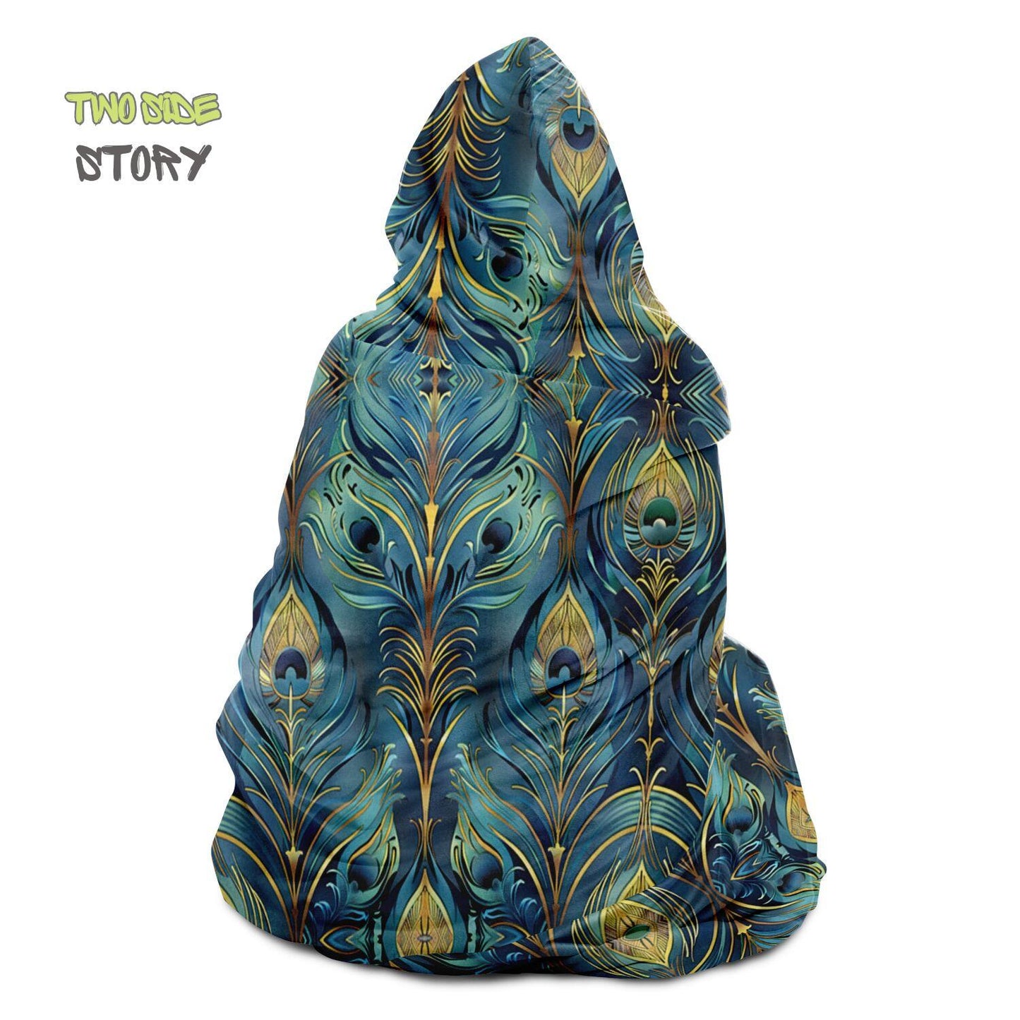 Micro-fleece Psychedelic Printed Jacket Hooded Cloak, Psychedelic Clothes, Festival Rave Party Wear, Festival Cape, Hooded Wearable Blanket