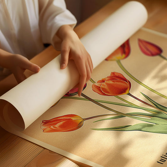 Vintage Tulips Print Antique Flower Illustration Botanical Painting Earth Tones Flowery Bedroom Decor Retro Tulip Poster Gift for Mom