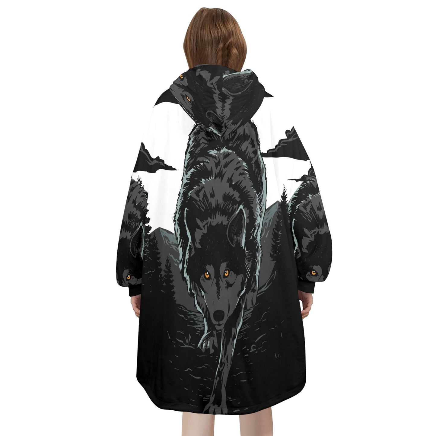 Wolf Blanket Hoodie Personalized Fleece Loungewear