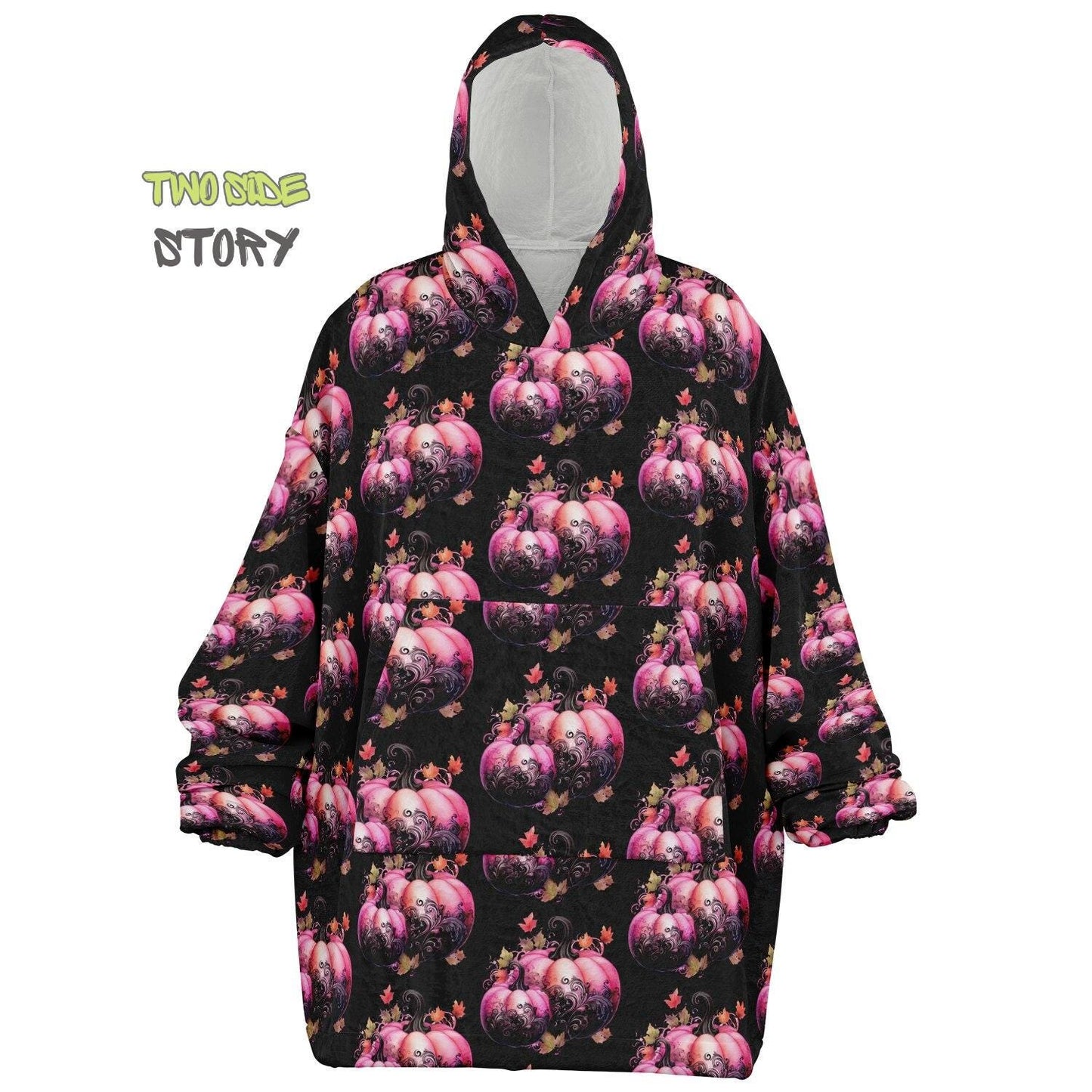 Unisex Halloween Pumpkins Print Snug Hoodie,Printed Hooded Blanket,Blanket Sleeves,Lounge Wear,Unique,Novelty Gifts, birthday Christmas Gift