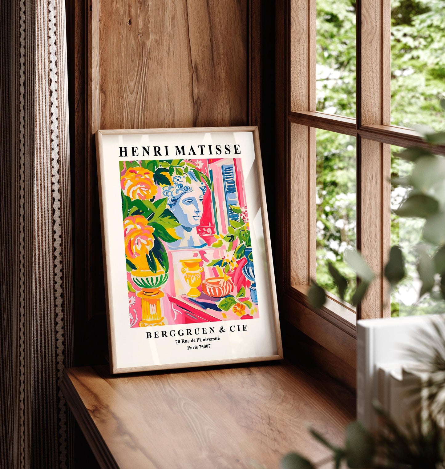 Greek mythology decor, Matisse wall art, Pink maximalist print, Mid century poster, Dopamine decor