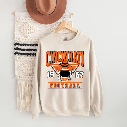 Cincinnati Football Fan Gift, Trendy Cincinnati Game Day Shirt, Retro Cincinnati Football Sweatshirt, Cincinnati Shirt, Game Day Shirt.