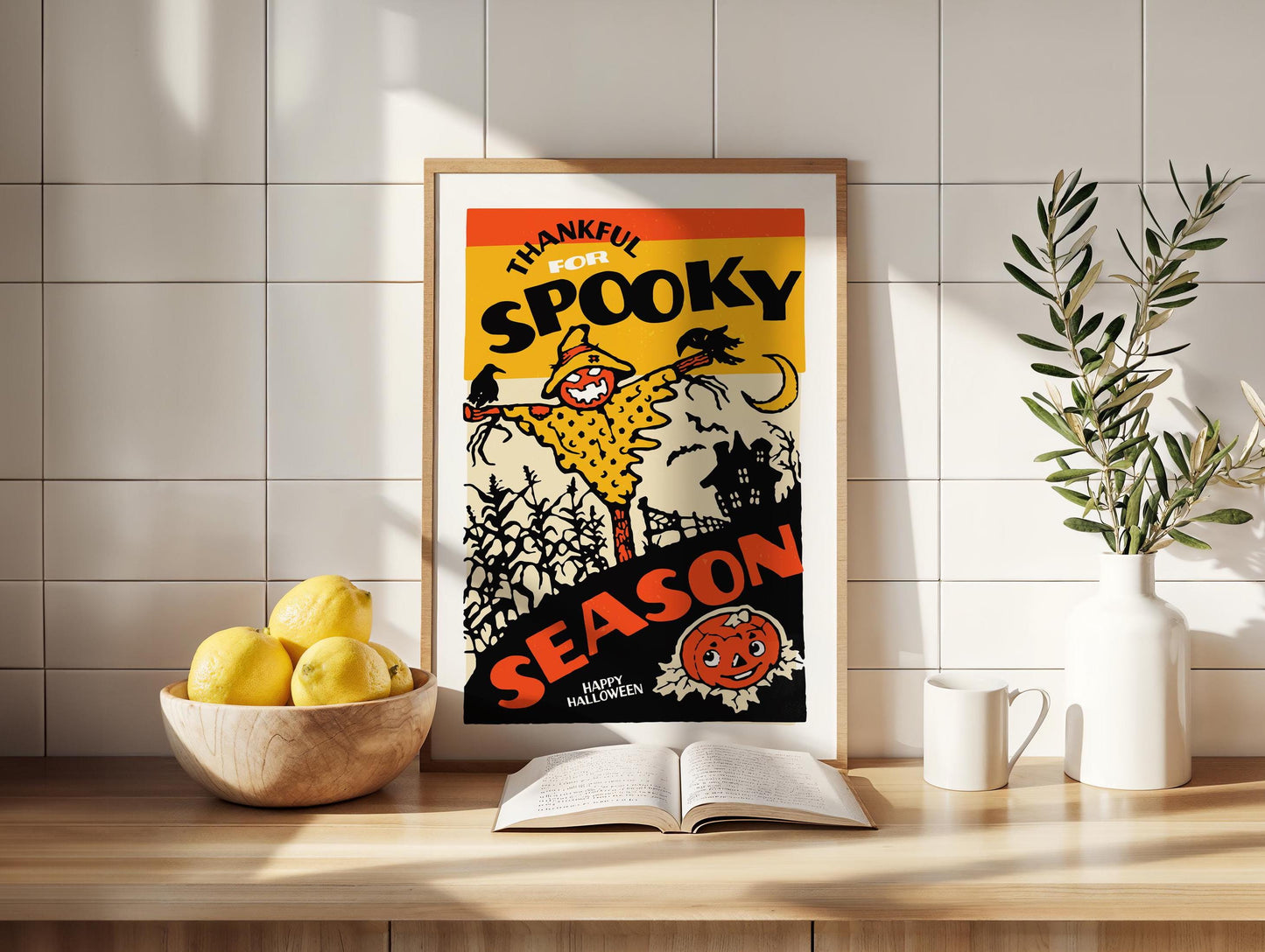 Spooky Halloween Print Retro Halloween Art Poster Kitchen Wall Art Halloween Home Decor Digital Print Printable Art Halloween Party Gift