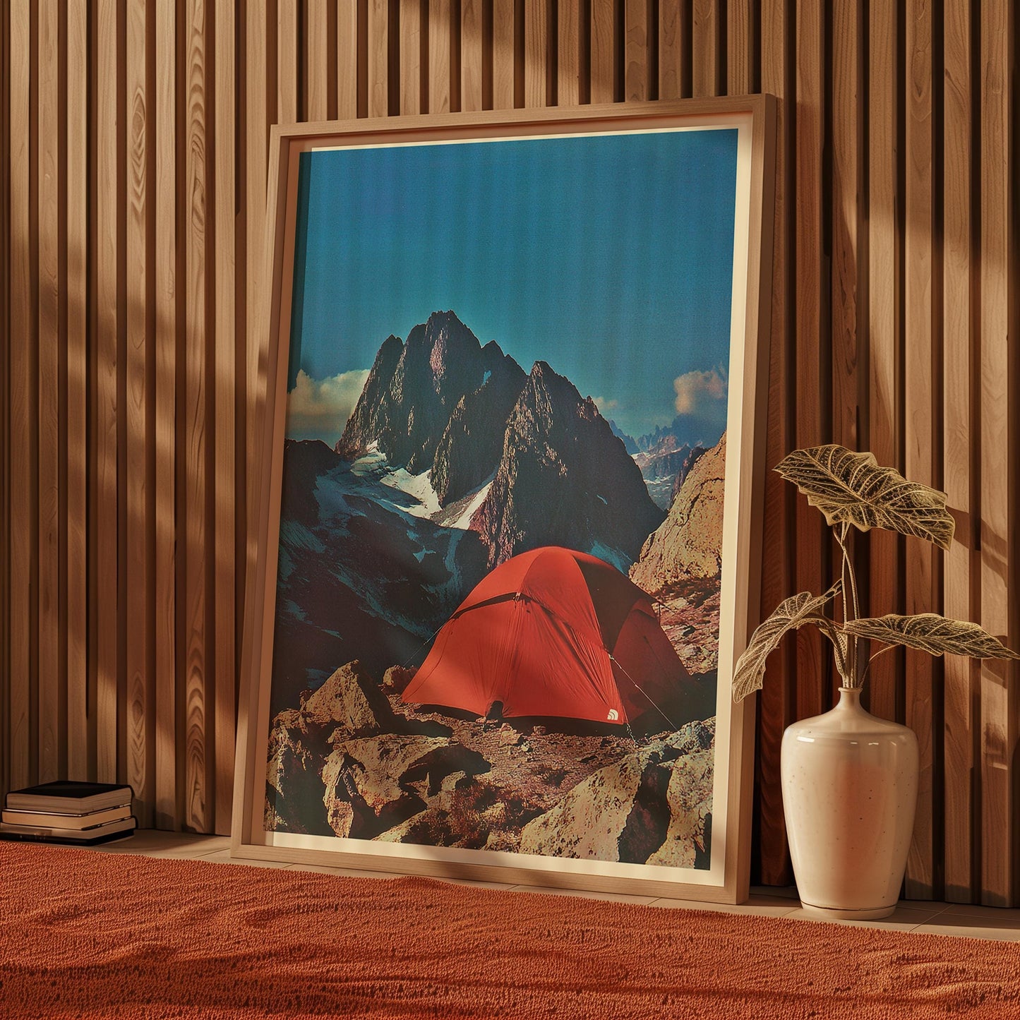 Vintage Mountaineering Advertisement Photo Poster Retro Outdoor Tent Camping Print 1980s Hiking Magazine Art Rock Climbing Summiting Poster