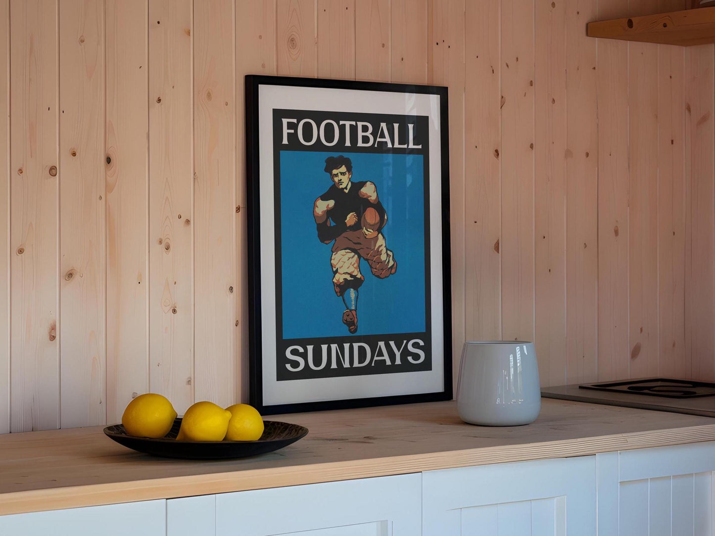 Football Sundays Print Retro Football Art Football Gift for Dad Retro Sports Poster Football Wall Decor Football Gift America USA