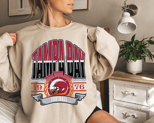 Tampa Bay Football Sweatshirt, Vintage Tampa Bay Crewneck, Retro Tampa Bay Sweatshirt, Tampa Bay Varsity Sweatshirt, Tampa Bay Longsleeve