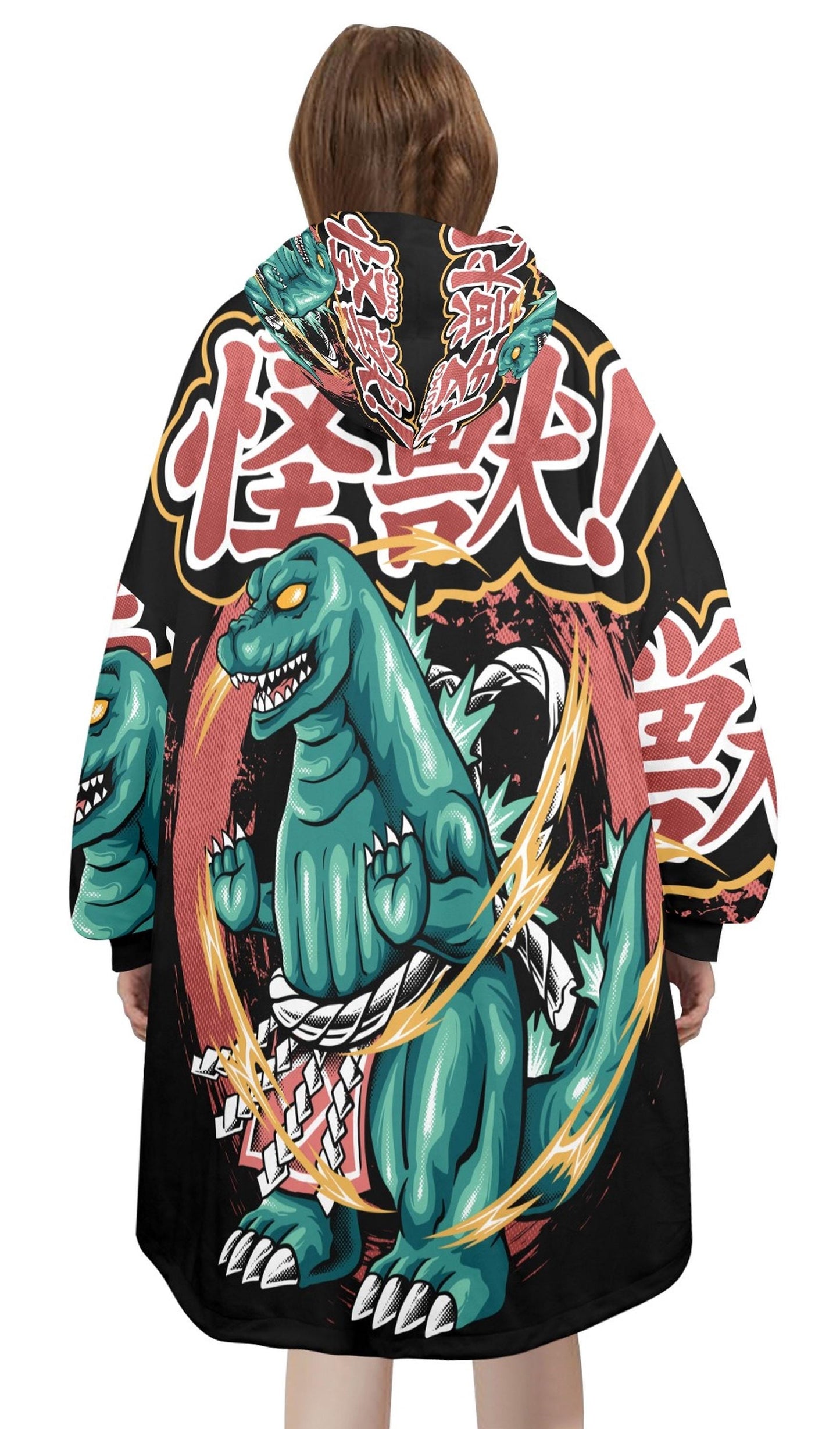 Godzilla Blanket Hoodie Personalized Kaiju Fleece Lounger