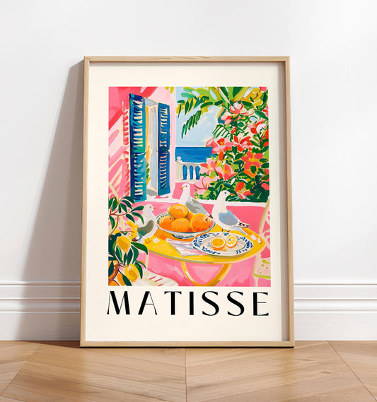 Matisse Style Seagull Art Print: Mid-Century Modern Beachy Decor