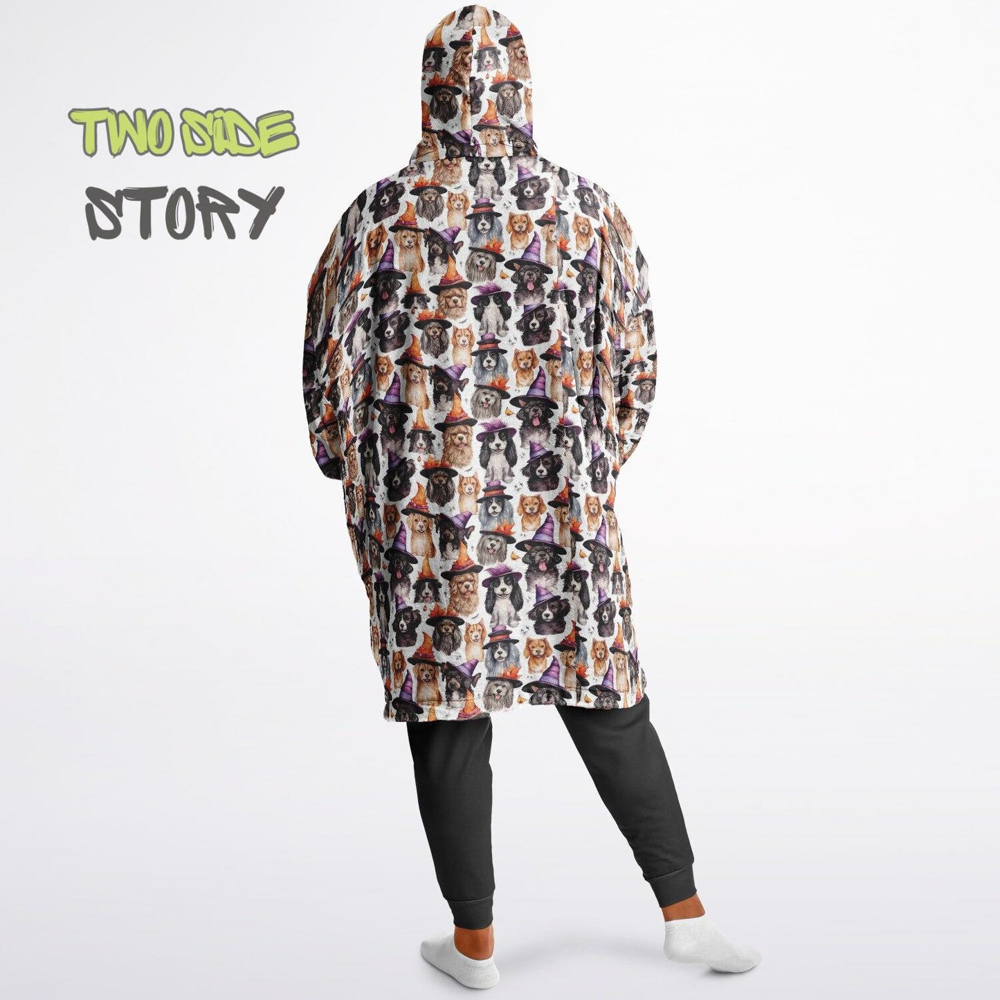 Fun Halloween Print Snug Hoodie,Printed Hooded Blanket,Blanket Sleeves,Lounge Wear, Novelty Birthday Christmas Gifts for Him, Gift for Her