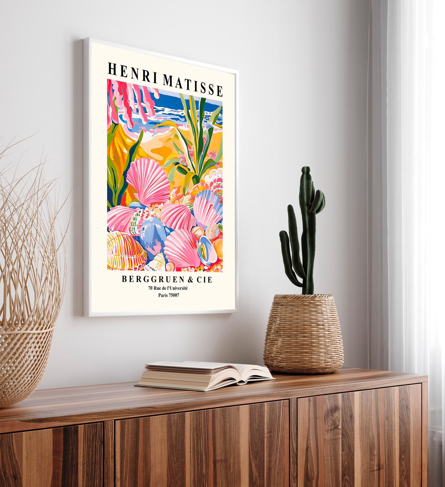 Seashells Art Print: Beachy Coastal Decor, Matisse Style