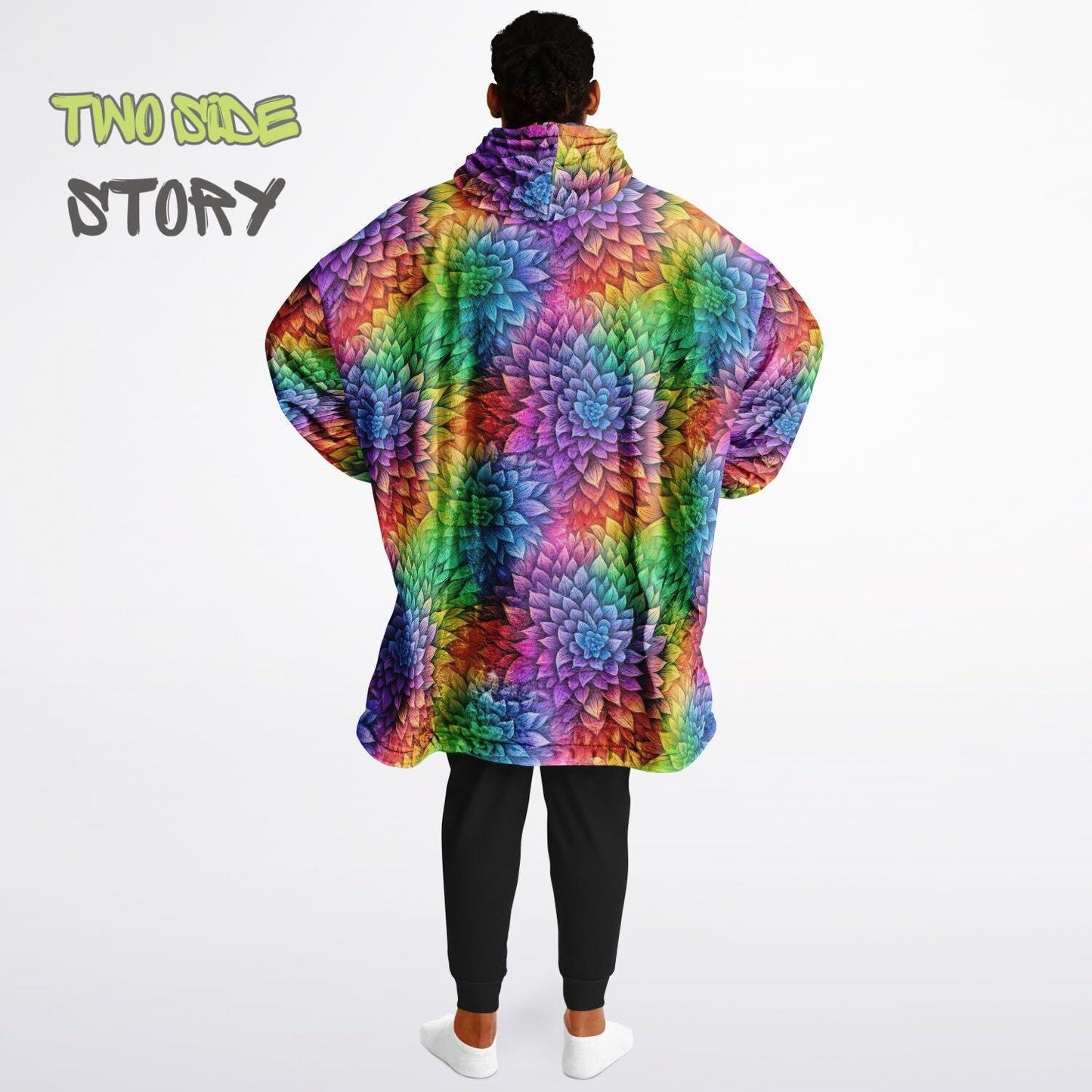 Unisex Reversible Snug Hoodie,Monsters Psychedelic Autumn Reversible Hoodie Blanket,Festival Rave Party Wear,Oversized Hoodie Blanket, Gifts