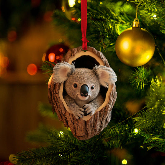 Koala 2D Flat Ornament, Koala Rearview Mirror Car Accessories, Koala Christmas Ornament, Xmas Gift for Koala Lover, Animal Lover