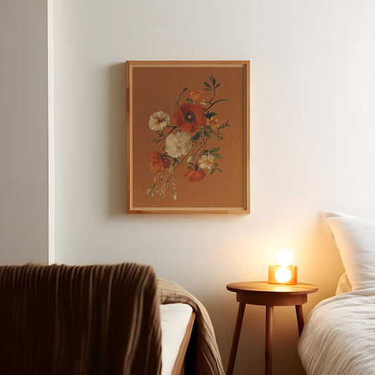 Vintage Colorful Flower Bouquet Painting Print Neutral French Styled Floral Print Victorian Botanical Illustration Farmhouse Chic Poster